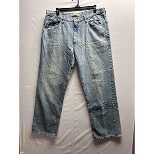 Lee Relaxed Fit Jeans Men's 42 X 34 Blue Denim Light Wash Broken In